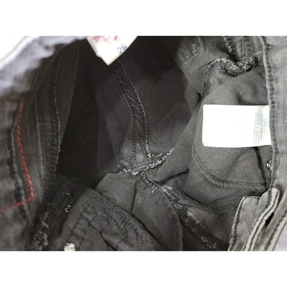 True Religion Women's 26 Stretch Charcoal Curvy Skinny Jeans Factory Distressed - Picture 9 of 9